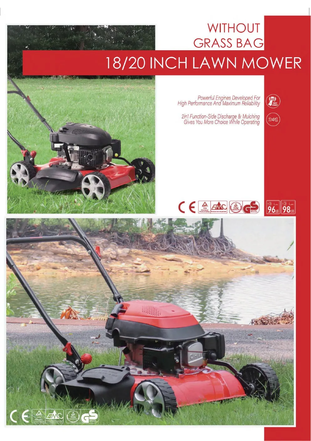 18/20 Inch Lawn Mower Without Bag